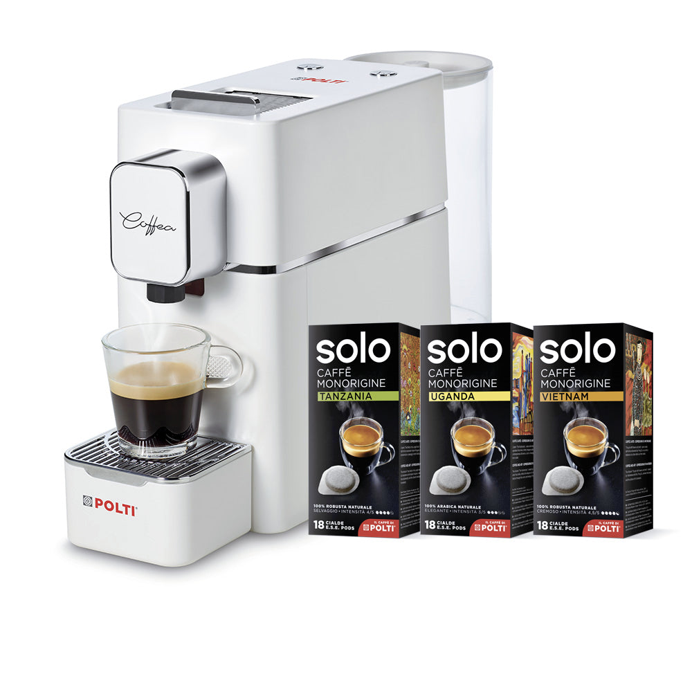 Polti Coffea S15W con kit de degustación que incluye 54 cápsulas